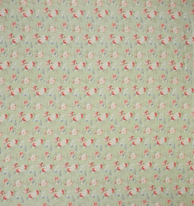 MORADO Glace Cotton King Size Bedsheet with 2 Pillow Covers with Frill PoppyFlowerComb (108x108, Inches) - 108x108 Inches, light pastel green