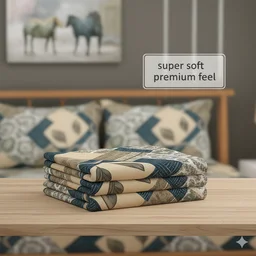 Morado MORADO 190 GSM Flannel Super Soft Warm Double Blanket for Winters - 90x90 Inches, Blue Green - Blue Green Box