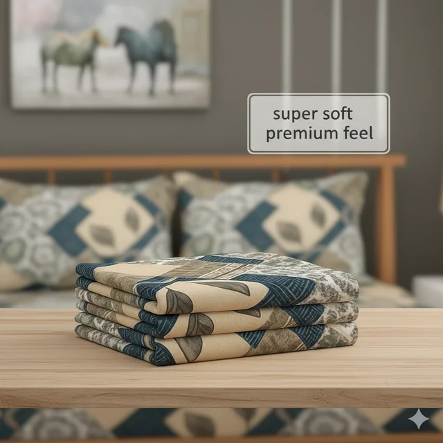 Morado MORADO 190 GSM Flannel Super Soft Warm Double Blanket for Winters - 90x90 Inches, Blue Green - Blue Green Box