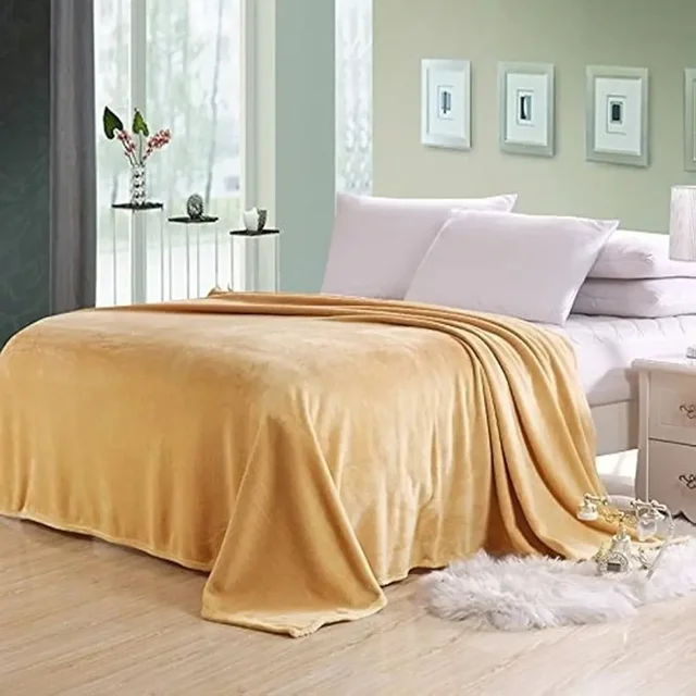 MORADO 190 GSM Flannel Super Soft Warm Single Blanket for Winters - 60x90 Inches, Came - Camel