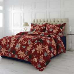 Morado MORADO 190 GSM Flannel Super Soft Warm Single Blanket for Winters - 60x90 Inches, Red Leaves - Red Leaves