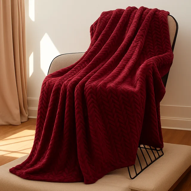 Morado MORADO 230 GSM Flannel Super Soft Warm Single Blanket for Winters - 60x90 Inches, Wine - Wine