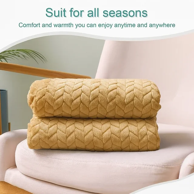 Morado MORADO 230 GSM Flannel Super Soft Warm Double Blanket for Winters - 90x90 Inches, Camel - Camel