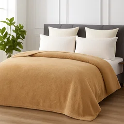 Morado MORADO 230 GSM Flannel Super Soft Warm Double Blanket for Winters - 90x90 Inches, Camel - Camel
