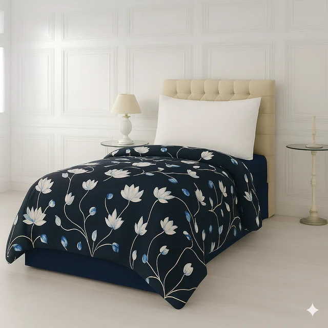 Morado MORADO 190 GSM Flannel Super Soft Warm Single Blanket for Winters - 60x90 Inches, Blue_Star - Blue Star