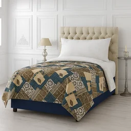 Morado MORADO 190 GSM Flannel Super Soft Warm Single Blanket for Winters - 60x90 Inches, Blue GreenCross - Blue Green Cross