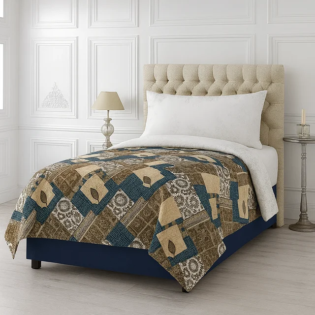 Morado MORADO 190 GSM Flannel Super Soft Warm Single Blanket for Winters - 60x90 Inches, Blue GreenCross - Blue Green Cross