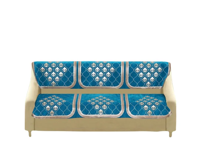 MORADO 7 Seater Sofa Cover Sofa Panel Premium Quality, Chenille for Ultimate Protection and Style Durable, 3+2+2 Settee Slipcover in Aqua, - Aqua