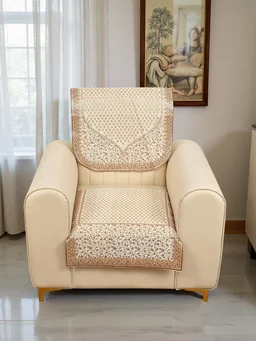 MORADO 5 Seater Sofa Cover Sofa Panel Premium Quality, Chenille for Ultimate Protection and Style Durable, 3+1+1 Settee Slipcover in Cream - Cream