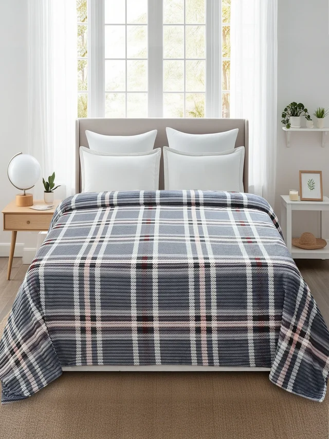 MORADO 190 GSM Flannel Super Soft Warm Single Bed Quilt Cover/Duvet Cover/Rajai Cover/Blanket Cover for Winters with Zipper -60x90 Inches, Light Grey - Light Grey