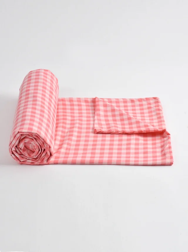MORADO Glace Cotton Double Duvet Cover/Rajai Cover/Blanket Cover with Zipper (90x100 Inches) - Pink