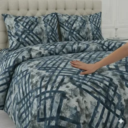 Morado MORADO 190 GSM Flannel Super Soft Warm Single Blanket for Winters - 60x90 Inches, Blue GreyCross - Blue Grey Cross