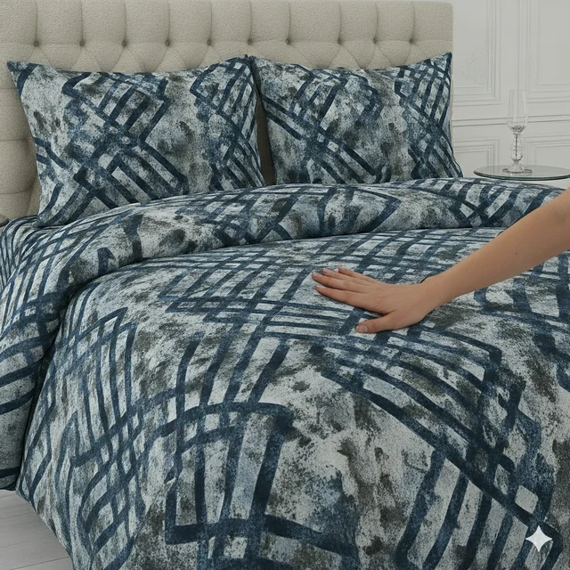 Morado MORADO 190 GSM Flannel Super Soft Warm Single Blanket for Winters - 60x90 Inches, Blue GreyCross - Blue Grey Cross