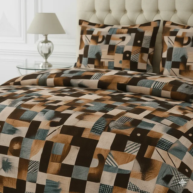 Morado MORADO 190 GSM Flannel Super Soft Warm Single Blanket for Winters - 60x90 Inches, Brown BeigeBlocks - Brown Beige Blocks
