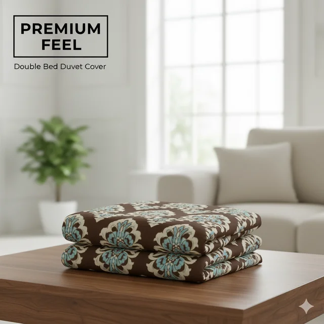 Morado MORADO 190 GSM Flannel Super Soft Warm Double Blanket for Winters - 90x90 Inches, Brown Leaves - Brown Leaves