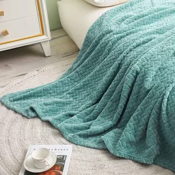 Morado MORADO 230 GSM Flannel Super Soft Warm Double Blanket for Winters - 90x90 Inches, Aqua - Aqua