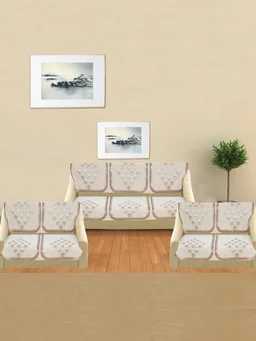 MORADO 7 Seater Sofa Cover Sofa Panel Premium Quality, Chenille for Ultimate Protection and Style Durable, 3+2+2 Settee Slipcover in Off White, - Off White