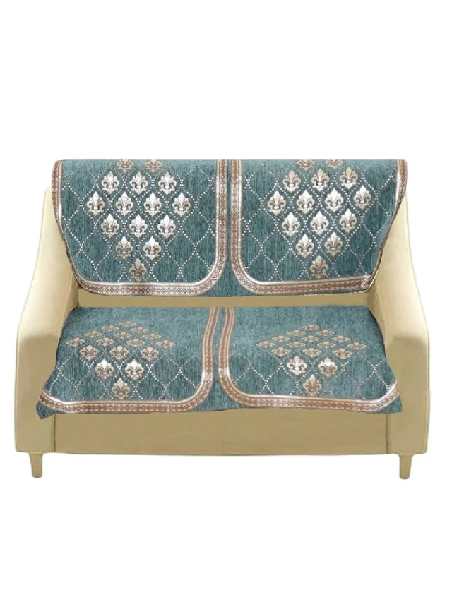 MORADO 7 Seater Sofa Cover Sofa Panel Premium Quality, Chenille for Ultimate Protection and Style Durable, 3+2+2 Settee Slipcover in Sea Green, - Sea Green