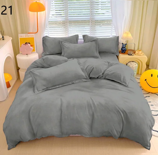 MORADO 190 GSM Flannel Super Soft Warm Double Bed Bedsheet with 2 Pillow Covers for Winters - 90x100 Inches, Cadet Grey - Cadet Grey