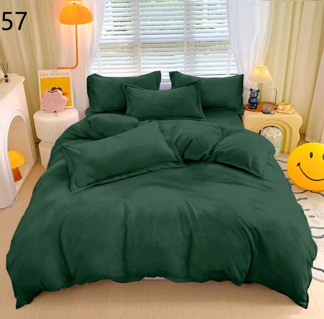 MORADO 190 GSM Flannel Super Soft Warm Double Bed Bedsheet with 2 Pillow Covers for Winters - 90x100 Inches, Olive - Olive Green