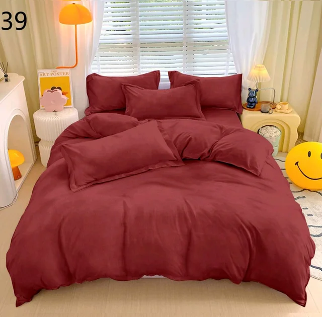 MORADO 190 GSM Flannel Super Soft Warm Double Bed Bedsheet with 2 Pillow Covers for Winters - 90x100 Inches, Vintage Mehroon - Vintage Maroon