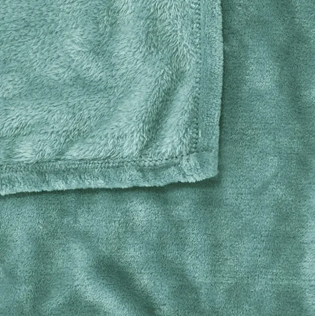 MORADO 190 GSM Flannel Super Soft Warm Double Bed Bedsheet with 2 Pillow Covers for Winters - 90x100 Inches, Sea Green - Sea Green