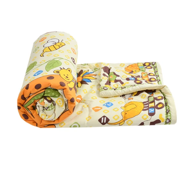 MORADO Glace Cotton Printed Reversible 150 GSM AC Comforter/Quilt/Blanket for Single Bed (60x90 Inches) Lemon Yellow - 90x100 Inches, Lemon Yellow