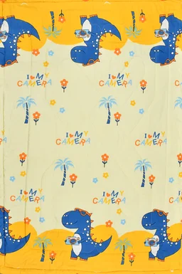 MORADO Glace Cotton Printed Reversible 150 GSM AC Comforter/Quilt/Blanket for Single Bed (60x90 Inches) Lemon Yellow - 90x100 Inches, Lemon Yellow