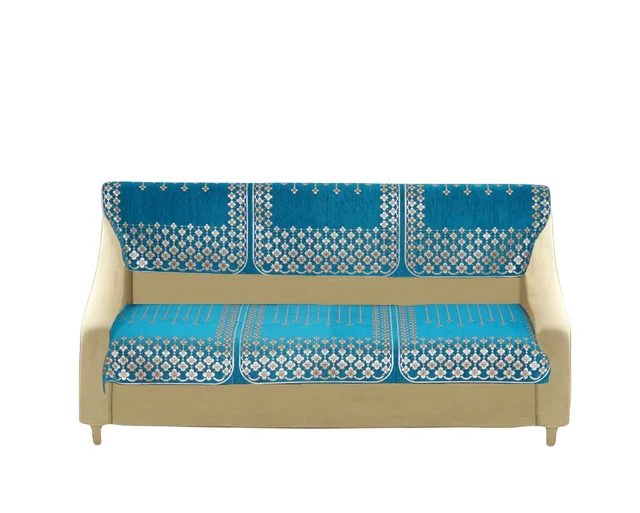 MORADO 7 Seater Sofa Cover Sofa Panel Premium Quality, Chenille for Ultimate Protection and Style Durable, 3+2+2 Settee Slipcover in Sea Green, - Aqua