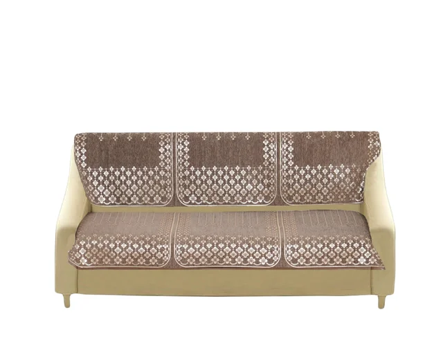 MORADO 7 Seater Sofa Cover Sofa Panel Premium Quality, Chenille for Ultimate Protection and Style Durable, 3+2+2 Settee Slipcover in Brown, - Brown