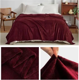 MORADO 190 GSM Flannel Super Soft Warm Single Blanket for Winters - 60x90 Inches, Vintage Maroon - Maroon