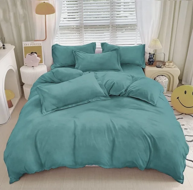 MORADO 190 GSM Flannel Super Soft Warm Double Bed Bedsheet with 2 Pillow Covers for Winters - 90x100 Inches, Sea Green - Sea Green