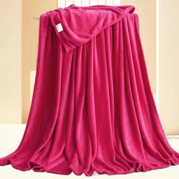 MORADO 190 GSM Flannel Super Soft Warm Double Blanket for Winters - 90x90 Inches, Maganta - Maganta