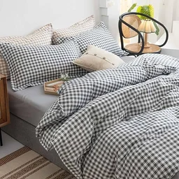 MORADO Glace Cotton Double Duvet Cover/Rajai Cover/Blanket Cover with Zipper (90x100 Inches) - Grey