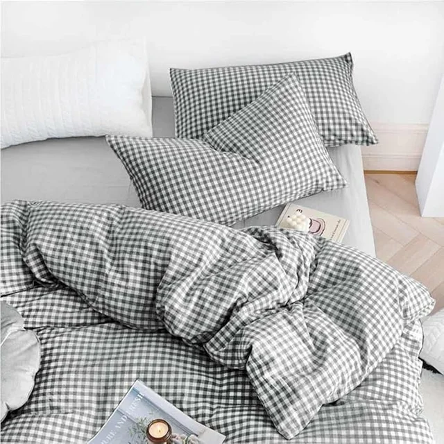 MORADO Glace Cotton Double Duvet Cover/Rajai Cover/Blanket Cover with Zipper (90x100 Inches) - Grey