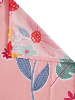 MORADO Glace Cotton 5 Pcs Frill Bedding Set | Double Bed Size Bedsheet with 2 Pillow Covers and 2 Filled Cushions (90x100 Inches - Pink) - 90x100 Inches, Pink