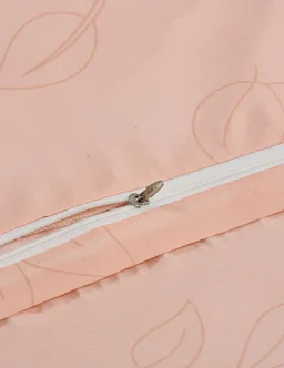 MORADO Glace Cotton Double Duvet Cover/Rajai Cover/Blanket Cover with Zipper (90x100 Inches, Peach Leaf) - Peach