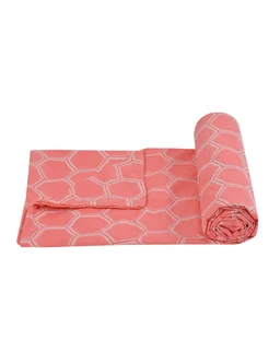 MORADO Glace Cotton Double Duvet Cover/Rajai Cover/Blanket Cover with Zipper (90x100 Inches, Carrot) - Carrot