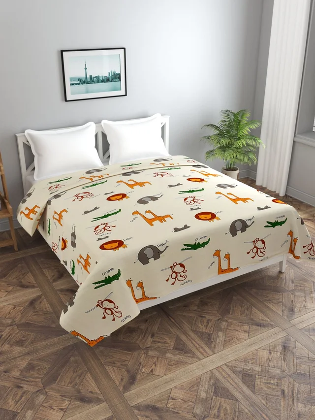 MORADO Glace Cotton Double Bed Quilt Cover / Duvet Cover / Rajai Cover / Blanket Cover with Zipper (90x100 Inches)