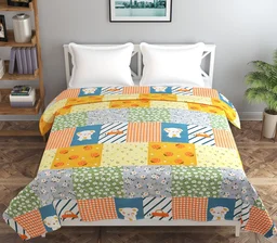 MORADO Glace Cotton Double Bed Quilt Cover / Duvet Cover / Rajai Cover / Blanket Cover with Zipper (90x100 Inches) - Multicolor