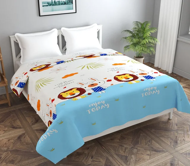 MORADO Glace Cotton Double Bed Quilt Cover / Duvet Cover / Rajai Cover / Blanket Cover with Zipper (90x100 Inches) - Multicolor