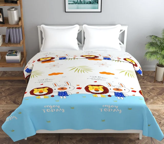 MORADO Glace Cotton Double Bed Quilt Cover / Duvet Cover / Rajai Cover / Blanket Cover with Zipper (90x100 Inches) - Multicolor