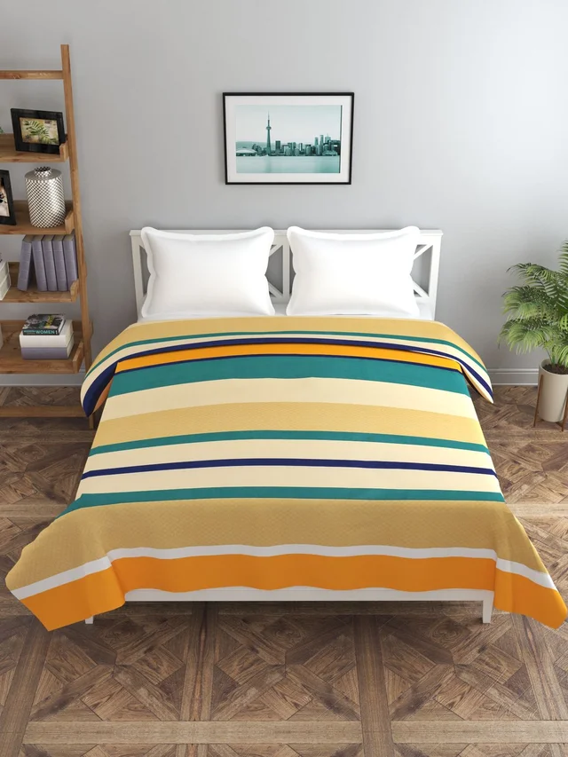 MORADO Glace cotton Double Bed Quilt Cover / Duvet Cover / Rajai Cover / Blanket Cover with Zipper (90x100 Inches) - Multicolor
