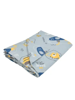 MORADO Glace Cotton Double Bed Quilt Cover / Duvet Cover / Rajai Cover / Blanket Cover with Zipper (90x100 Inches) - Blue