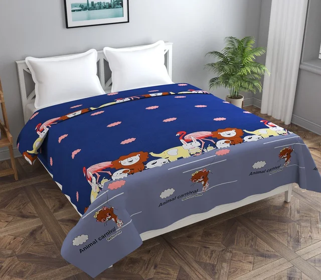 MORADO Glace Cotton Double Bed Quilt Cover / Duvet Cover / Rajai Cover / Blanket Cover with Zipper (90x100 Inches) - Multicolor