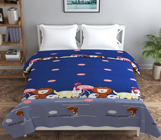 MORADO Glace Cotton Double Bed Quilt Cover / Duvet Cover / Rajai Cover / Blanket Cover with Zipper (90x100 Inches) - Multicolor