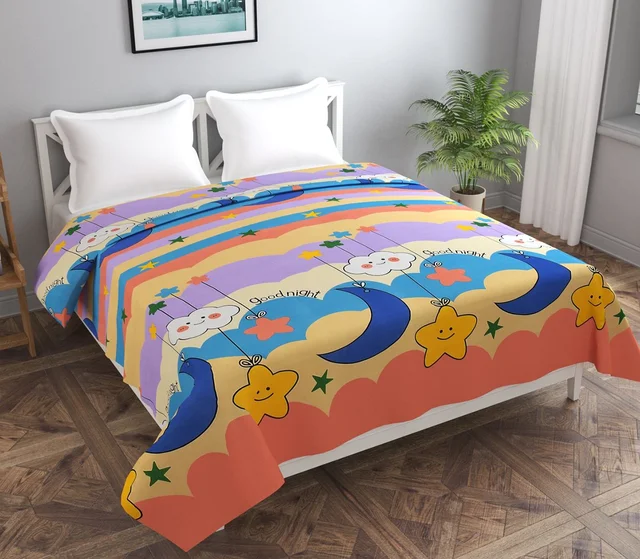 MORADO Glace Cotton Double Bed Quilt Cover / Duvet Cover / Rajai Cover / Blanket Cover with Zipper (90x100 Inches) - Multicolor