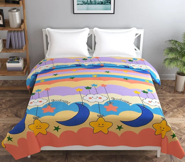 MORADO Glace Cotton Double Bed Quilt Cover / Duvet Cover / Rajai Cover / Blanket Cover with Zipper (90x100 Inches) - Multicolor