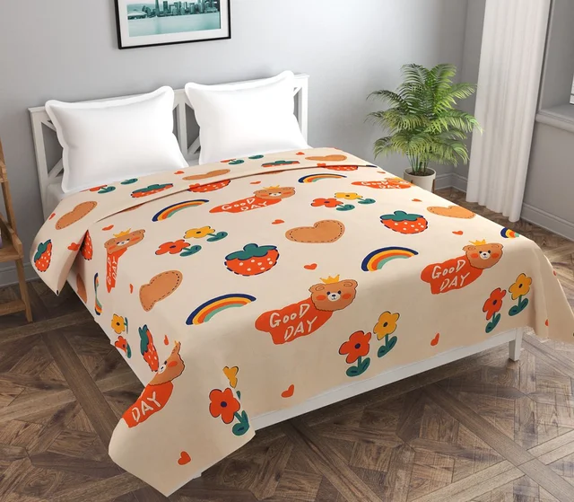 MORADO Glace Cotton Double Bed Quilt Cover / Duvet Cover / Rajai Cover / Blanket Cover with Zipper (90x100 Inches) - Multicolor
