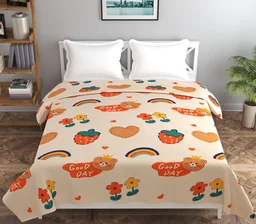 MORADO Glace Cotton Double Bed Quilt Cover / Duvet Cover / Rajai Cover / Blanket Cover with Zipper (90x100 Inches) - Multicolor